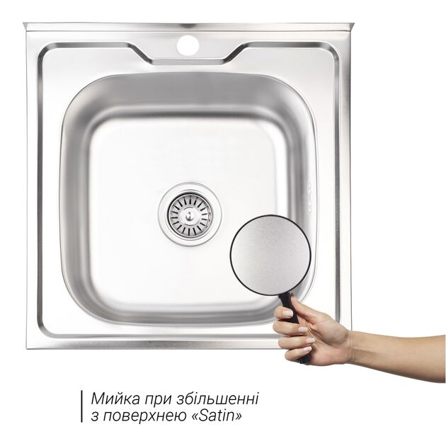 Кухонная мойка Brinex 5050 0,6 мм Satin (BRIN5050SAT06), фото , зображення 3 | SNABZHENIE.com.ua Кухонная мойка Brinex 5050 0,6 мм Satin (BRIN5050SAT06), фото , зображення 3 | SNABZHENIE.com.ua