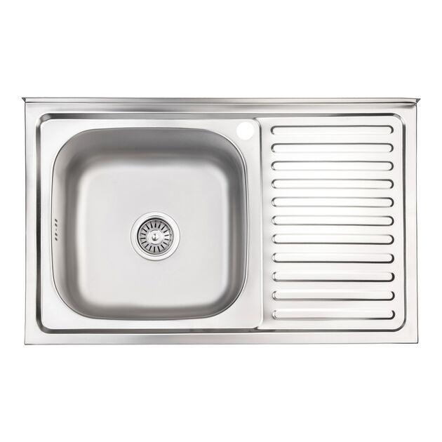 Кухонная мойка Brinex 5080-L 0,8 мм Satin (BRIN5080LSAT06), фото  | SNABZHENIE.com.ua