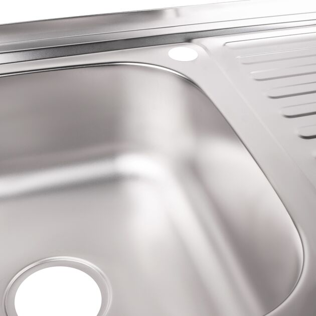 Кухонная мойка Brinex 5080-L 0,8 мм Satin (BRIN5080LSAT06), фото , зображення 6 | SNABZHENIE.com.ua Кухонная мойка Brinex 5080-L 0,8 мм Satin (BRIN5080LSAT06), фото , зображення 6 | SNABZHENIE.com.ua