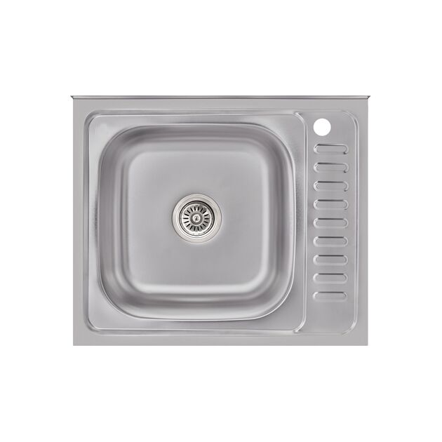 Кухонная мойка Brinex 6050-L 0,6 мм Satin (BRIN6050LSAT06), фото  | SNABZHENIE.com.ua
