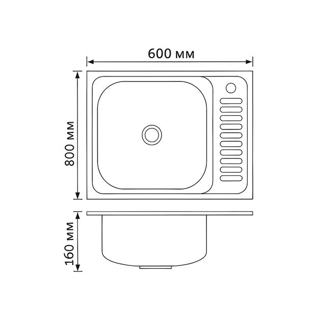 Кухонная мойка Brinex 6050-L 0,6 мм Satin (BRIN6050LSAT06), фото , зображення 2 | SNABZHENIE.com.ua Кухонная мойка Brinex 6050-L 0,6 мм Satin (BRIN6050LSAT06), фото , зображення 2 | SNABZHENIE.com.ua