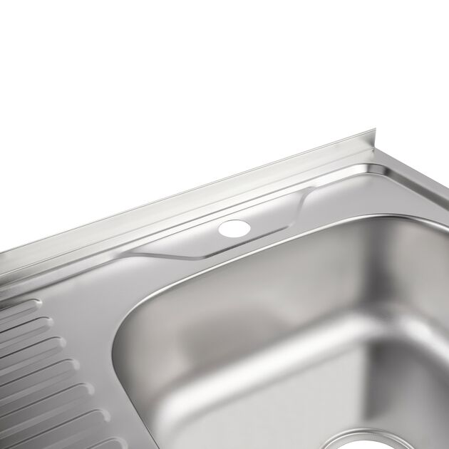 Кухонная мойка Brinex 6060-R 0,6 мм Satin (BRIN6060RSAT06), фото , зображення 5 | SNABZHENIE.com.ua Кухонная мойка Brinex 6060-R 0,6 мм Satin (BRIN6060RSAT06), фото , зображення 5 | SNABZHENIE.com.ua