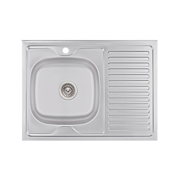 Кухонная мойка Brinex 6080-L 0,6 мм Satin (BRIN6080LSAT06), фото  | SNABZHENIE.com.ua