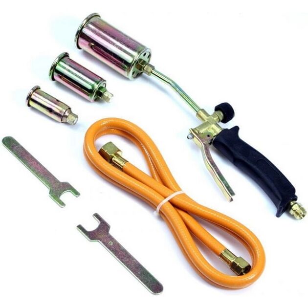 Горелка ручная газовоздушная MASTERTOOL с насадками Ø 25/35/50 мм 400 мм 3785 г/час 53 кВт 1300°C 44-5055, фото  | SNABZHENIE.com.ua