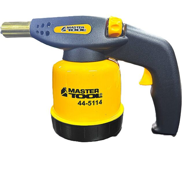 Лампа газовая паяльная MASTERTOOL пьезоподжиг Ø 20 мм/1300°С 1.3 кВт 94.6 г/час 44-5114, фото  | SNABZHENIE.com.ua