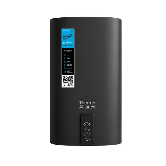 Водонагреватель электрический Thermo Alliance 50 л, Black, плоский, вертикальный, сухой ТЭН 2 кВт (0,8+1,2) DT50V20GPDD2B, фото  | SNABZHENIE.com.ua