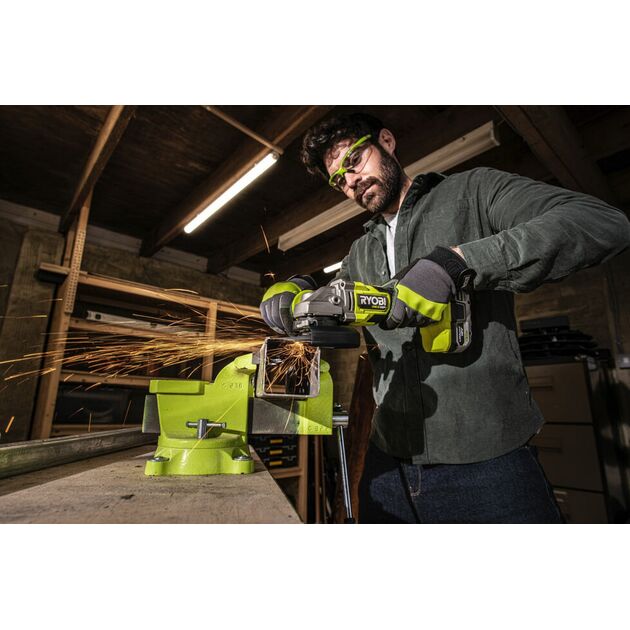 Шліфмашина кутова акумуляторна Ryobi ONE+ НР RAG18X-1C40S 125мм 18В 1х4А·год 9200об·хв 2.1кг сумка, фото , зображення 5 | SNABZHENIE.com.ua Шліфмашина кутова акумуляторна Ryobi ONE+ НР RAG18X-1C40S 125мм 18В 1х4А·год 9200об·хв 2.1кг сумка, фото , зображення 5 | SNABZHENIE.com.ua