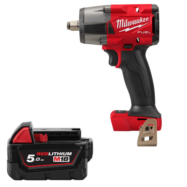 Гайковерт аккумуляторный бесщёточный MILWAUKEE 1/2" (881 Нм) M18 FMTIW2F12-0 + M18 B5 подарок, фото  | SNABZHENIE.com.ua