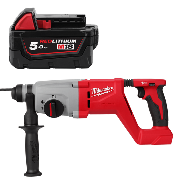 Перфоратор аккумуляторный бесщёточный SDS PLUS MILWAUKEE M18 BLHACD26-0 (2,6 Дж) (каркас) + M18 B5, фото  | SNABZHENIE.com.ua