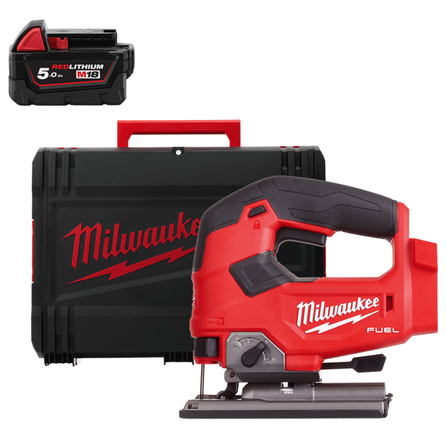 Пила лобзиковая аккумуляторная бесщёточная MILWAUKEE M18 FJS-0X (каркас+HDкейс) + M18 B5 подарок, фото  | SNABZHENIE.com.ua