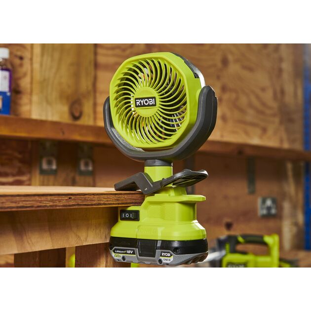 Вентилятор акумуляторний Ryobi ONE+ RCF18-0 18В 3400об·хв 2 швидкості поворотний 0.4кг без АКБ та ЗП, фото , зображення 4 | SNABZHENIE.com.ua Вентилятор акумуляторний Ryobi ONE+ RCF18-0 18В 3400об·хв 2 швидкості поворотний 0.4кг без АКБ та ЗП, фото , зображення 4 | SNABZHENIE.com.ua