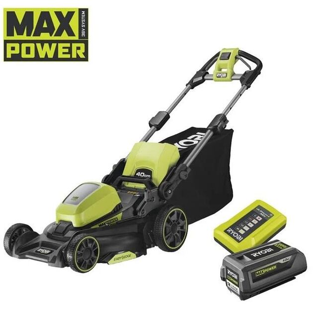 Газонокосарка акумуляторна Ryobi Max Power RY36LM40A-140 36В акб 1х4А·год 40см 50л 25-75мм 18.6кг, фото , зображення 2 | SNABZHENIE.com.ua Газонокосарка акумуляторна Ryobi Max Power RY36LM40A-140 36В акб 1х4А·год 40см 50л 25-75мм 18.6кг, фото , зображення 2 | SNABZHENIE.com.ua