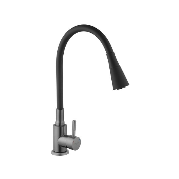 Смеситель для кухни Kroner KRP Edelstahl Klassisch - PVD031BLK, фото  | SNABZHENIE.com.ua