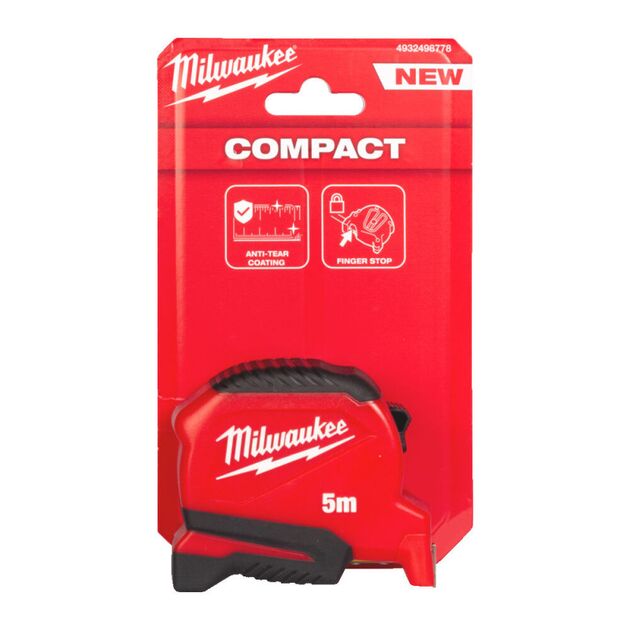 Рулетка Pro Compact MILWAUKEE (Gen 2), 5м, (25мм), фото , зображення 3 | SNABZHENIE.com.ua Рулетка Pro Compact MILWAUKEE (Gen 2), 5м, (25мм), фото , зображення 3 | SNABZHENIE.com.ua