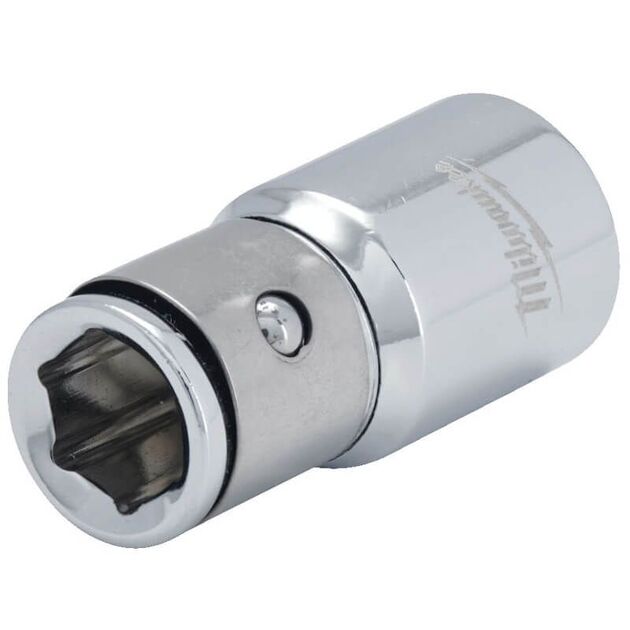Переходник хромированный MILWAUKEE с 1/2'' квадратный хвостовик на 1/4'' Hex, фото  | SNABZHENIE.com.ua