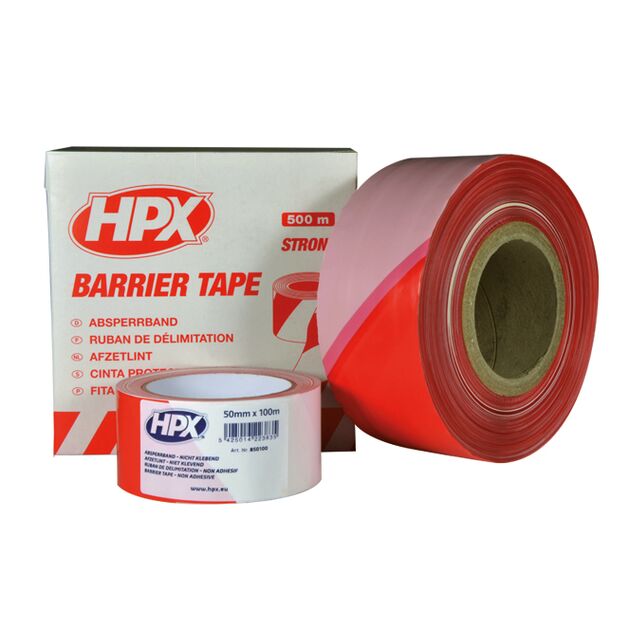 HPX Стрічка бар'єрна 50мм*100м біло-червона B50100, фото  | SNABZHENIE.com.ua