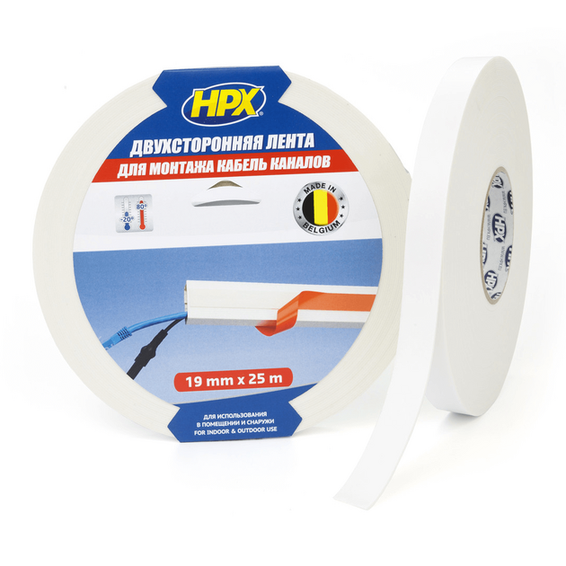 HPX Стрічка д/кабельканалів 19мм*25м спінена DSW1925, фото  | SNABZHENIE.com.ua