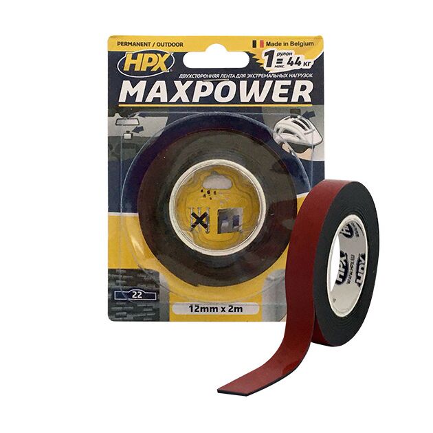 HPX Стрічка 2-ст.акрил.посил.12мм*2м MAXPOWER OT1202, фото  | SNABZHENIE.com.ua