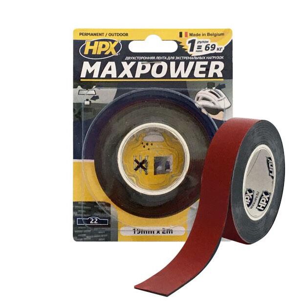 HPX Стрічка 2-ст.акрил.посил.19мм*2м MAXPOWER OT1902, фото  | SNABZHENIE.com.ua