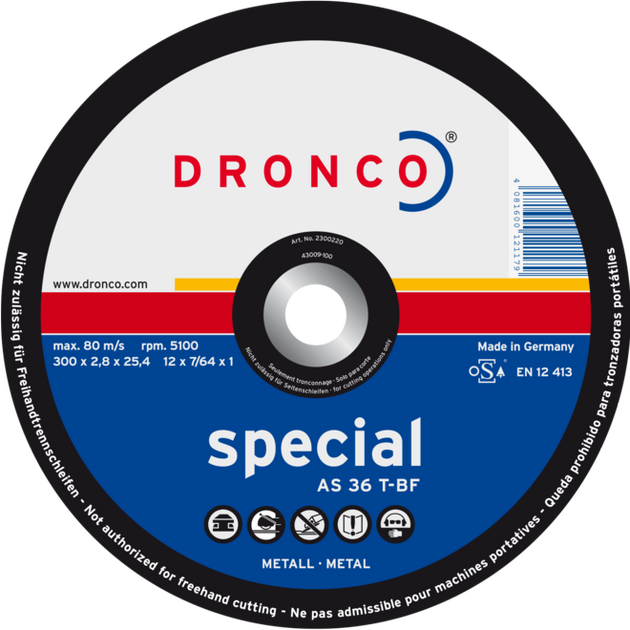 Диск по мет.125x2.5х22.2 Dronco, фото  | SNABZHENIE.com.ua
