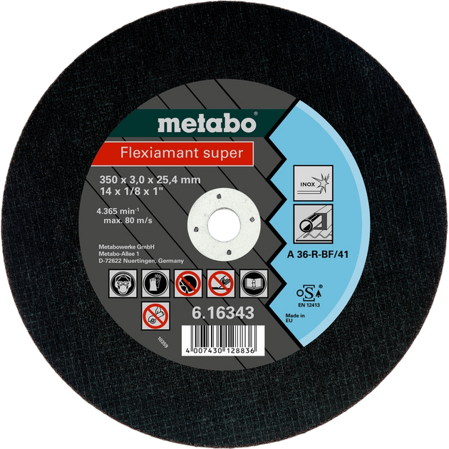 Диск по нерж.350x3.0х25.4 INOX Flexiamant super (616343000) Metabo, фото  | SNABZHENIE.com.ua