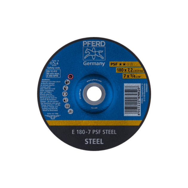 Pferd Круг зачисний 180*7,2*22 PSF STEEL сталь, чавун, фото  | SNABZHENIE.com.ua