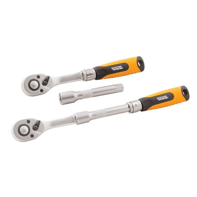 Набор инструментов MASTERTOOL PROFI ½" 12 шт 10-24 мм телескопическая трещотка CrV50BV30 ракетка 78-1213, фото , зображення 2 | SNABZHENIE.com.ua