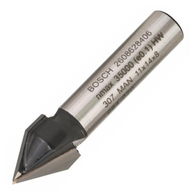 Фреза пазова V-подібна Bosch Professional V Std S8 D11 L14 60°, фото , зображення 2 | SNABZHENIE.com.ua