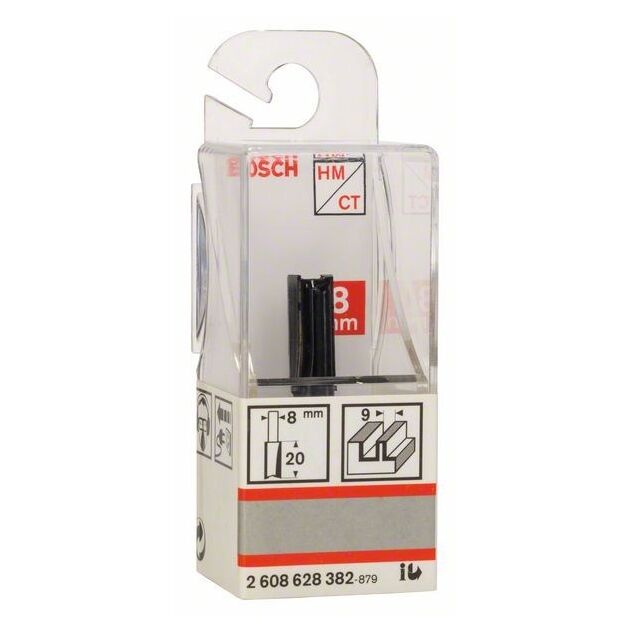 Фреза пазова Bosch Professional з двома лезами Std S8 D9 L20, фото , зображення 7 | SNABZHENIE.com.ua