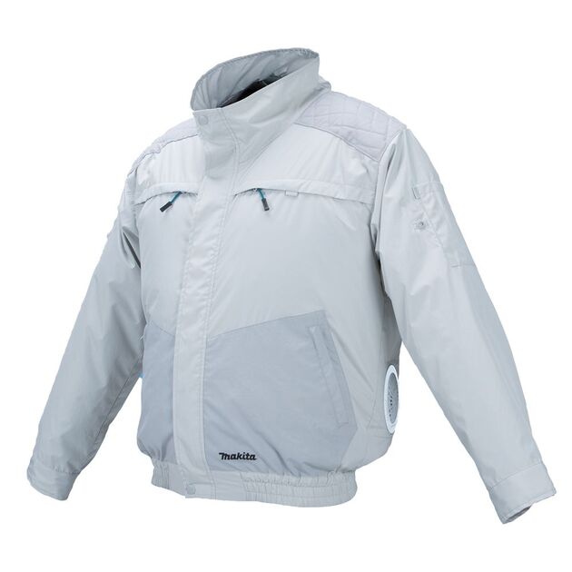 Куртка акумуляторна Makita LXT, 18В, з вентиляцією, поліестер, розміт L, білий, 0.44кг, фото , изображение 2 | SNABZHENIE.com.ua Куртка акумуляторна Makita LXT, 18В, з вентиляцією, поліестер, розміт L, білий, 0.44кг, фото , изображение 2 | SNABZHENIE.com.ua