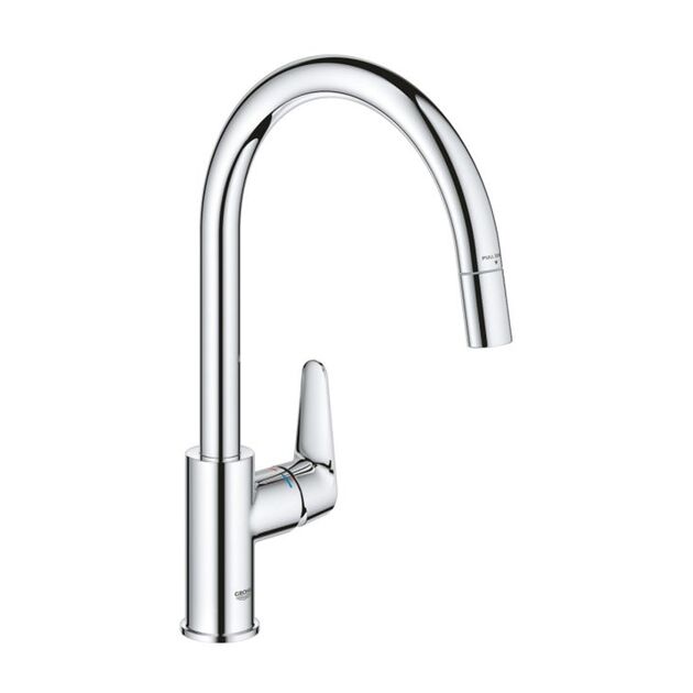 Смеситель для кухни с выдвижным изливом Grohe StartCurve 30562000, фото  | SNABZHENIE.com.ua
