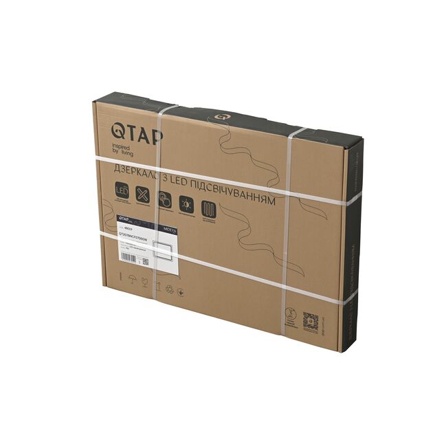 Зеркало Qtap Mideya (DC-F614) 700х500 с LED-подсветкой Touch, с антизапотеванием, диммером, рег. яркости QT2078NCF07050W, фото , изображение 9 | SNABZHENIE.com.ua