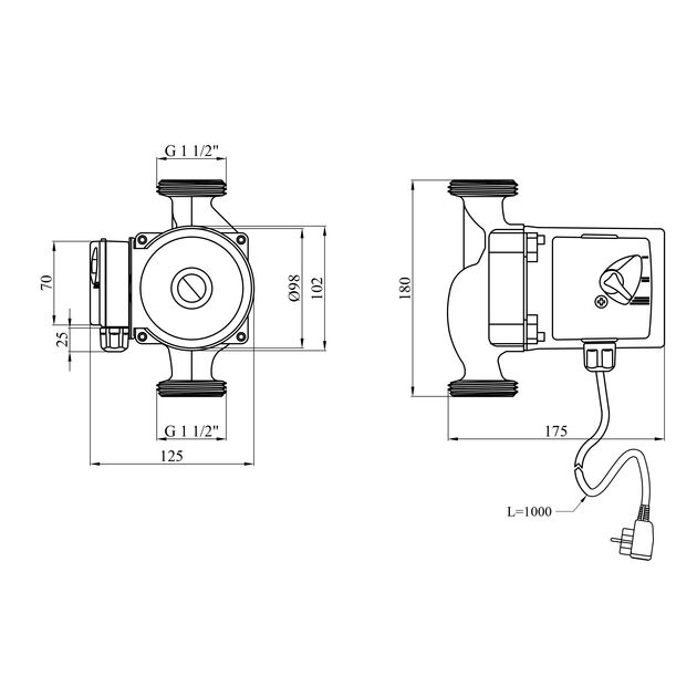 Насос циркуляционный Agua GPD 25/8-180, фото  | SNABZHENIE.com.ua