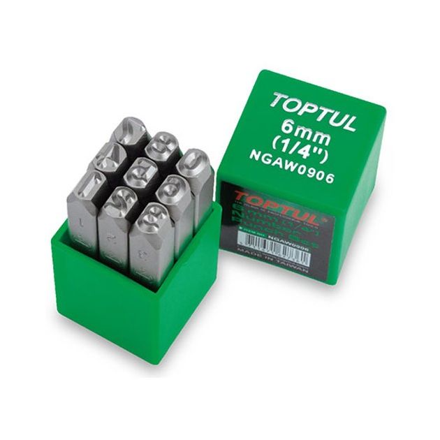 Набор цифровых ударных клейм 9 ед. 4 мм TOPTUL (NGAW0904), фото  | SNABZHENIE.com.ua