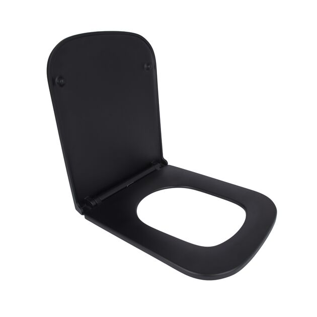Qtap Сиденье для унитаза (Tern) 435x345x55 мм, Matt Black, с микролифтом, Slim Duroplast, Quick Release QT99HY2322MB, фото , зображення 2 | SNABZHENIE.com.ua Qtap Сиденье для унитаза (Tern) 435x345x55 мм, Matt Black, с микролифтом, Slim Duroplast, Quick Release QT99HY2322MB, фото , зображення 2 | SNABZHENIE.com.ua