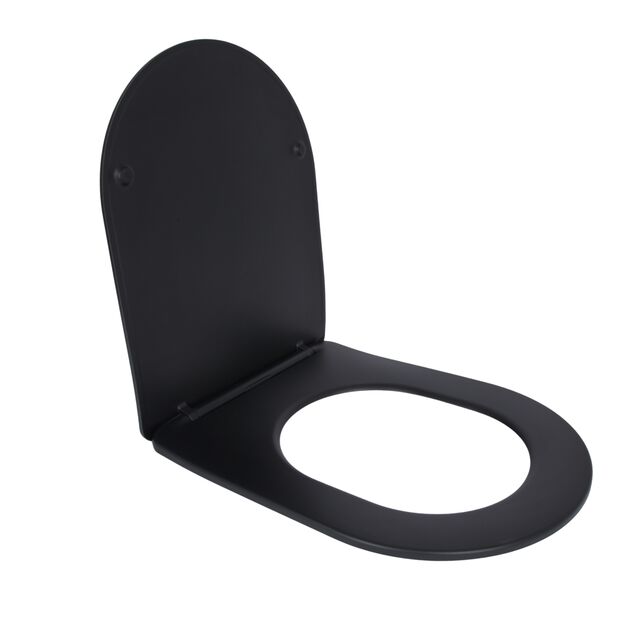 Qtap Сиденье для унитаза (Scorpio New) 460x362x50 мм, Matt Black, с микролифтом, Slim Duroplast, Quick Release QT99SC5502MB, фото , зображення 2 | SNABZHENIE.com.ua Qtap Сиденье для унитаза (Scorpio New) 460x362x50 мм, Matt Black, с микролифтом, Slim Duroplast, Quick Release QT99SC5502MB, фото , зображення 2 | SNABZHENIE.com.ua