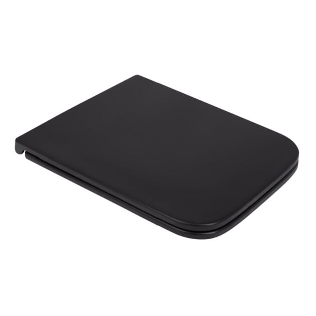Qtap Сиденье для унитаза (Gemini) 435x357x37 мм, Matt Black, с микролифтом, Slim Duroplast, Quick Release QT99HY2312MB, фото  | SNABZHENIE.com.ua