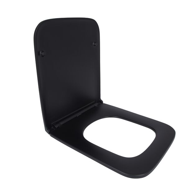 Qtap Сиденье для унитаза (Gemini) 435x357x37 мм, Matt Black, с микролифтом, Slim Duroplast, Quick Release QT99HY2312MB, фото , зображення 2 | SNABZHENIE.com.ua Qtap Сиденье для унитаза (Gemini) 435x357x37 мм, Matt Black, с микролифтом, Slim Duroplast, Quick Release QT99HY2312MB, фото , зображення 2 | SNABZHENIE.com.ua