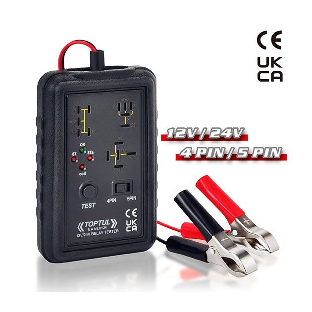 Тестер автомобильных реле 12V / 24V, 4-pin / 5-pin  TOPTUL EAAE0124, фото , изображение 2 | SNABZHENIE.com.ua Тестер автомобильных реле 12V / 24V, 4-pin / 5-pin  TOPTUL EAAE0124, фото , изображение 2 | SNABZHENIE.com.ua