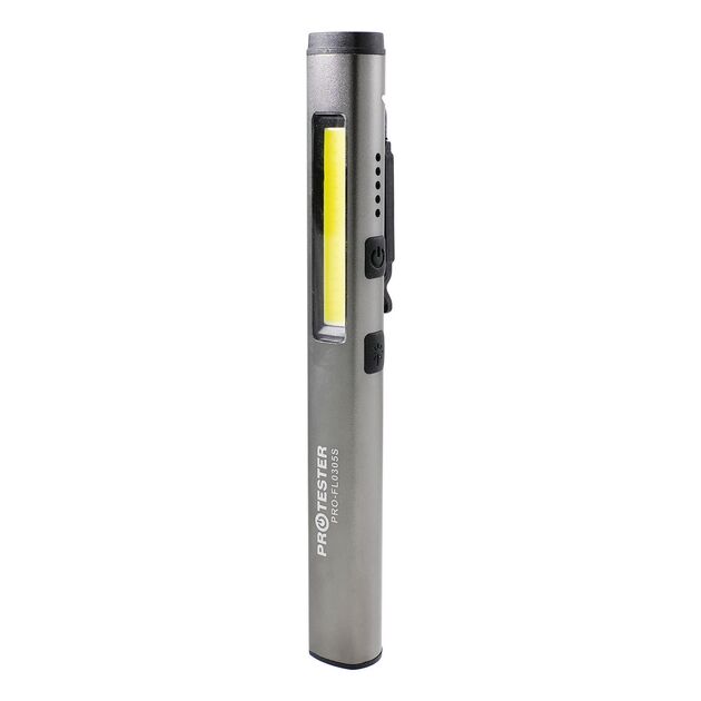 Фонарик светодиодный алюминиевый (COB+LED) с УФ, лазером и магнитом Pen Light  PROTESTER PRO-FL0305S, фото  | SNABZHENIE.com.ua