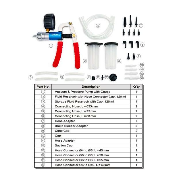 Набор универсальный диагностический для проверки вакуума и давления  TOPTUL JGAI0706, фото , изображение 3 | SNABZHENIE.com.ua Набор универсальный диагностический для проверки вакуума и давления  TOPTUL JGAI0706, фото , изображение 3 | SNABZHENIE.com.ua