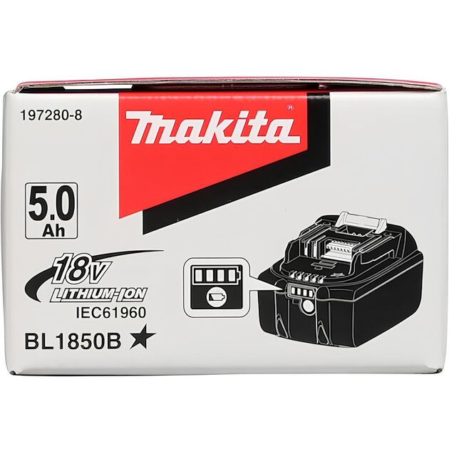 Акумулятор Makita BL1850B LXT 18В 5А·год 0.63кг, фото , зображення 3 | SNABZHENIE.com.ua Акумулятор Makita BL1850B LXT 18В 5А·год 0.63кг, фото , зображення 3 | SNABZHENIE.com.ua