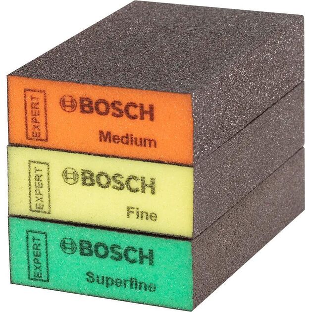 Губки шліфувальні Bosch Professional S471 Expert 69х97х26мм M F SF 3шт, фото  | SNABZHENIE.com.ua