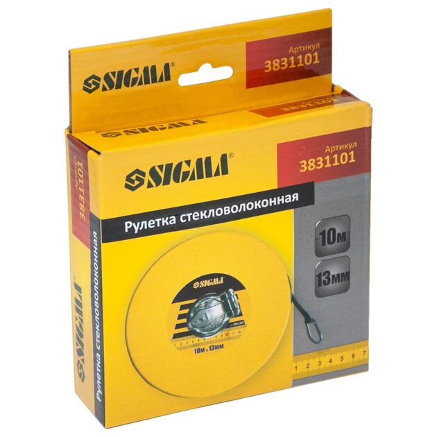 Рулетка стекловолокно 10м×13мм SIGMA (3831101), фото , изображение 3 | SNABZHENIE.com.ua