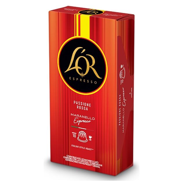 Кава L`OR капсули  Passione Rossa Maranello Espresso, 100% арабіка, 10шт, Nespresso, фото , зображення 3 | SNABZHENIE.com.ua