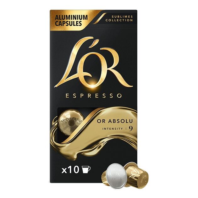 Кава L`OR капсули  Espresso Or Absolu, 100% арабіка, 10шт, Nespresso, фото , изображение 2 | SNABZHENIE.com.ua Кава L`OR капсули  Espresso Or Absolu, 100% арабіка, 10шт, Nespresso, фото , изображение 2 | SNABZHENIE.com.ua