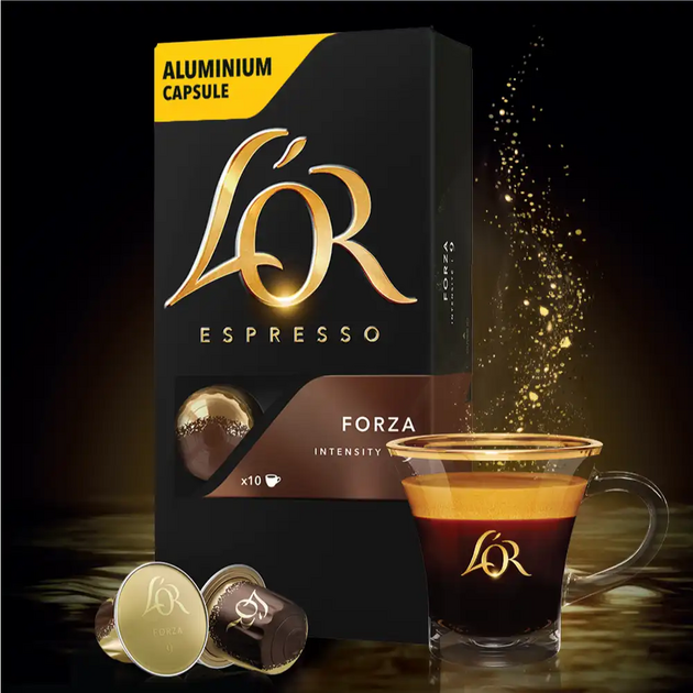 Кава L`OR капсули  Espresso Forza, 100% арабіка, 10шт, Nespresso, фото , изображение 7 | SNABZHENIE.com.ua Кава L`OR капсули  Espresso Forza, 100% арабіка, 10шт, Nespresso, фото , изображение 7 | SNABZHENIE.com.ua