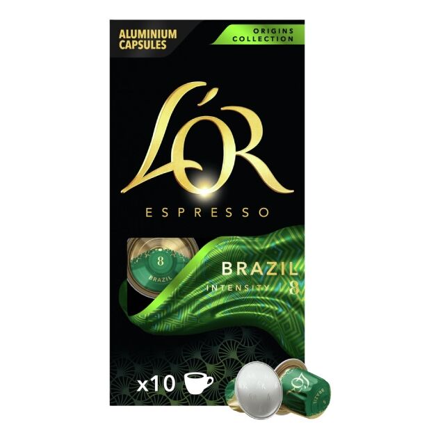 Кава L`OR капсули  Espresso Brazil Origins Collection, 100% арабіка, 10шт, Nespresso, фото , изображение 2 | SNABZHENIE.com.ua Кава L`OR капсули  Espresso Brazil Origins Collection, 100% арабіка, 10шт, Nespresso, фото , изображение 2 | SNABZHENIE.com.ua