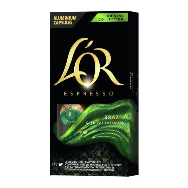 Кава L`OR капсули  Espresso Brazil Origins Collection, 100% арабіка, 10шт, Nespresso, фото , изображение 3 | SNABZHENIE.com.ua Кава L`OR капсули  Espresso Brazil Origins Collection, 100% арабіка, 10шт, Nespresso, фото , изображение 3 | SNABZHENIE.com.ua