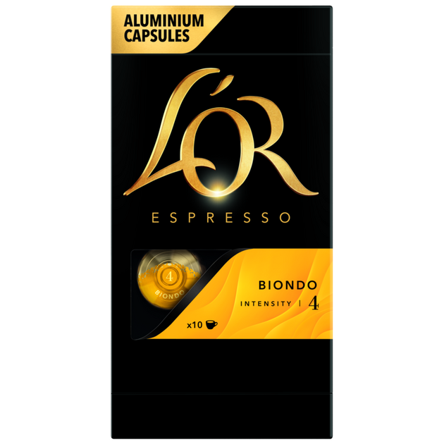 Кава L`OR капсули  Espresso Biondo, 100% арабіка, 10шт, Nespresso, фото , зображення 3 | SNABZHENIE.com.ua